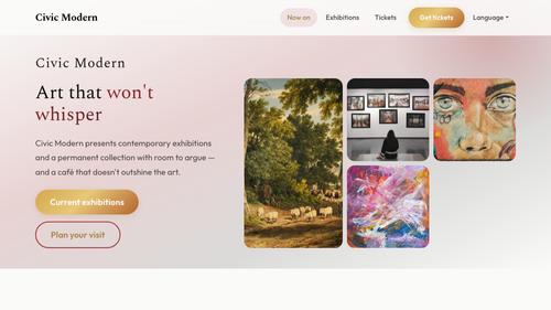 Art Museum Bootstrap 5 Theme — preview