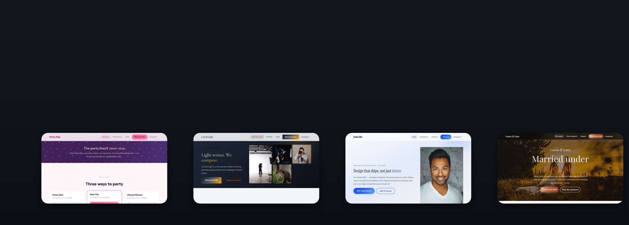 Four free Bootify Bootstrap themes