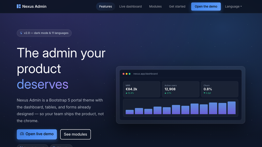 admin-portal theme preview — included in the Complete Collection bundle