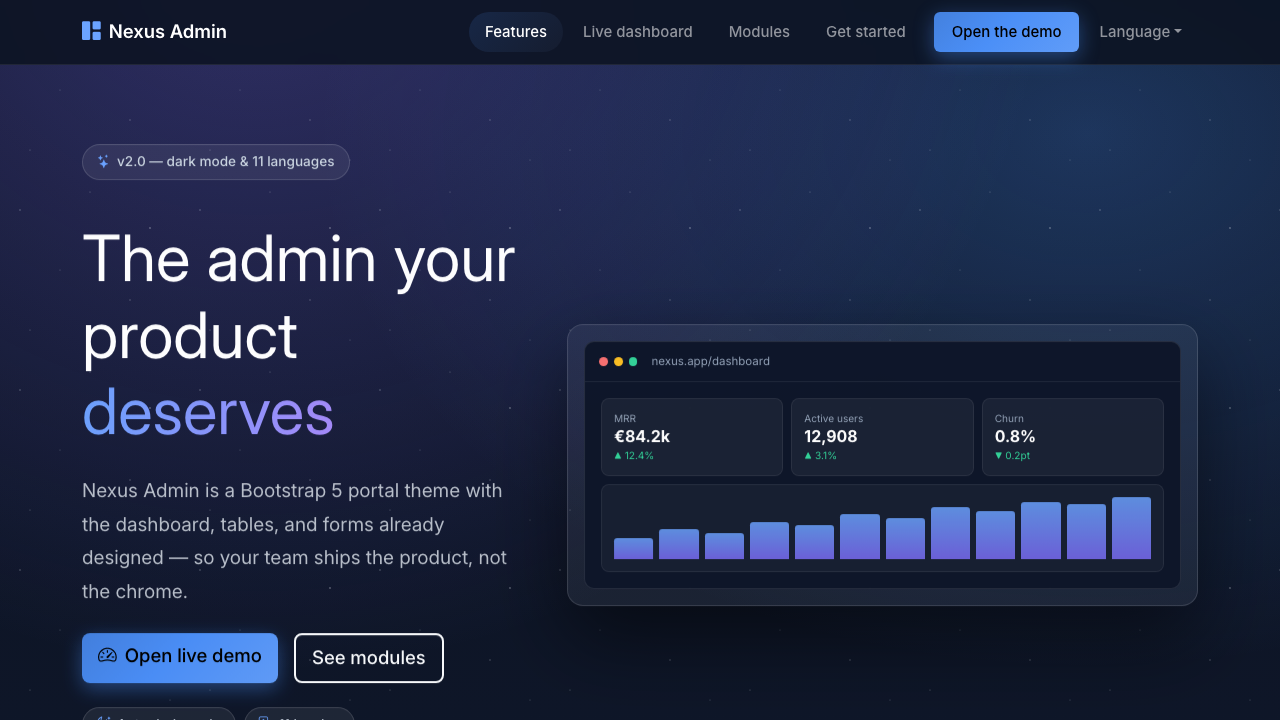 admin-portal theme preview — included in the Complete Collection bundle
