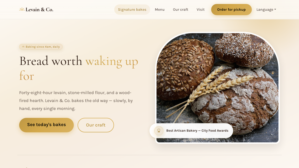 bakery theme preview — included in the Complete Collection bundle